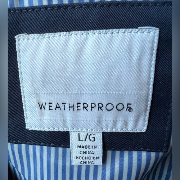 Weatherproof - NWT - Large - Women's Blue Trench Coat - Double Breasted - belt - Picture 10 of 14